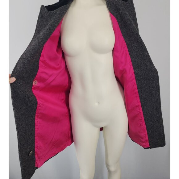 Vintage Girls Braetan Kids Gray Wool Velvet Coat Jacket Size 10 USA Union Made - Picture 6 of 13